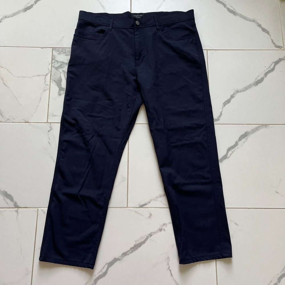 Unbound Merino relaxed fit travel pants navy blue sz 36x26